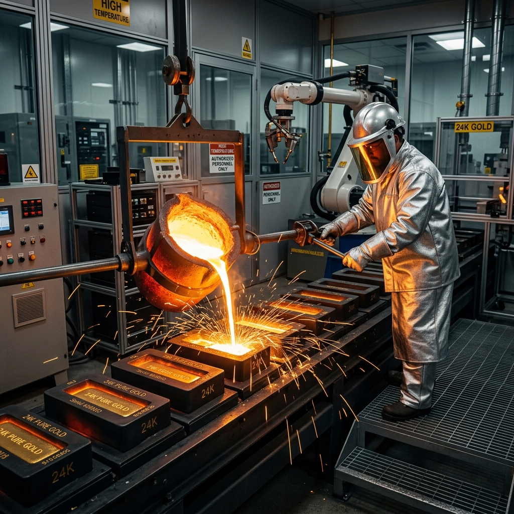 Molten Gold Refining Foundry